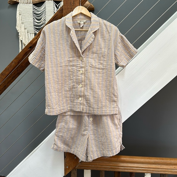 Madewell Other - madewell lightestspun oversized short pajama set / small / distant lavender